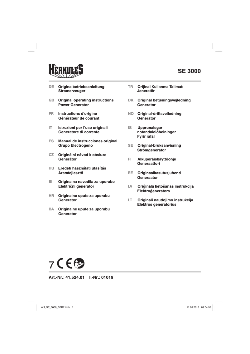 Página 1 del manual Manual de usuario Herkules SE 3000