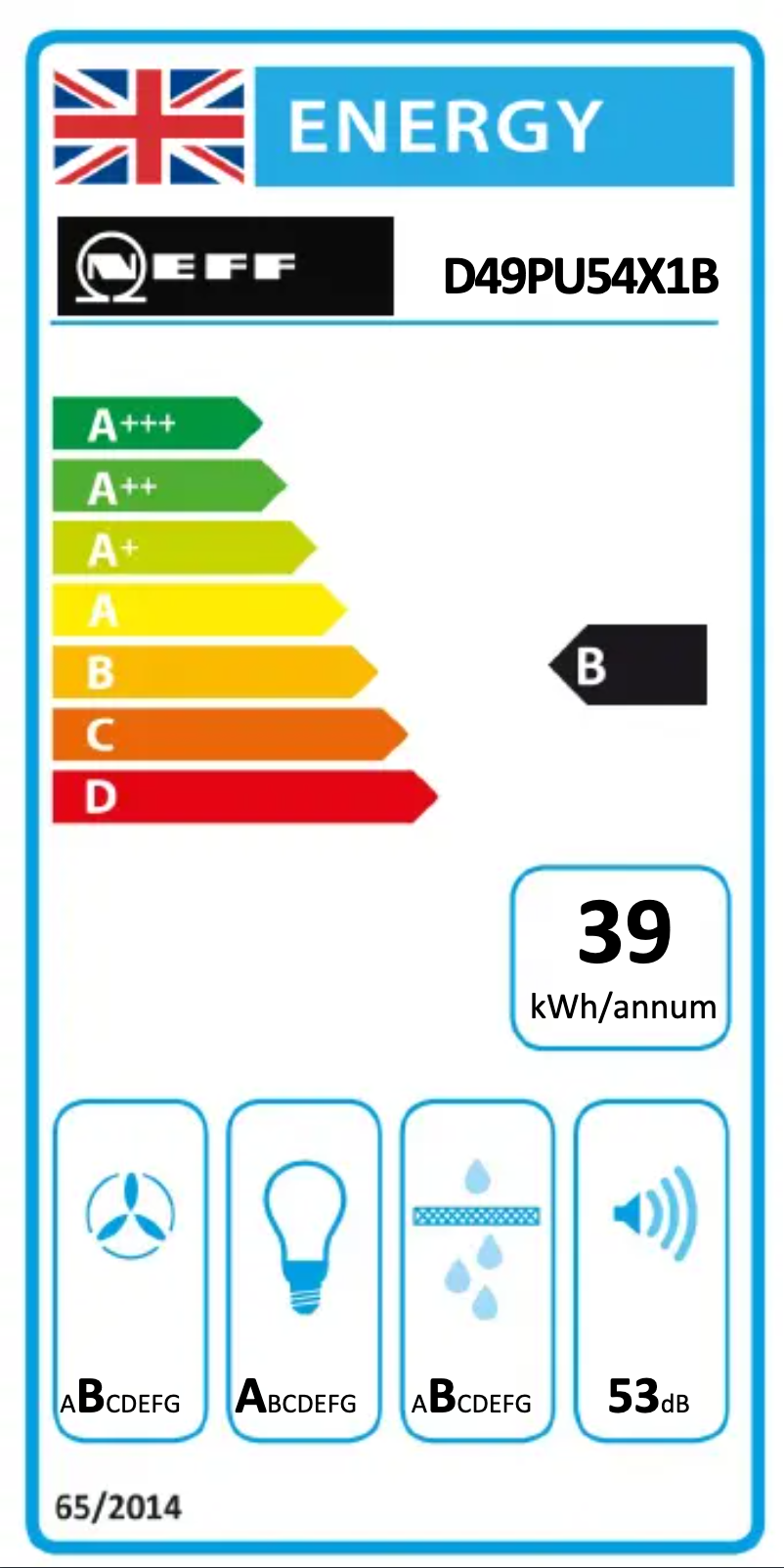 Página nº 1 - Etiqueta energética Neff D49PU54X1B