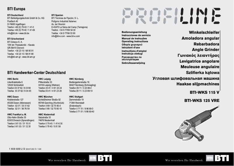 Imagen de la primera página del manual del dispositivo WKS 125 VRE