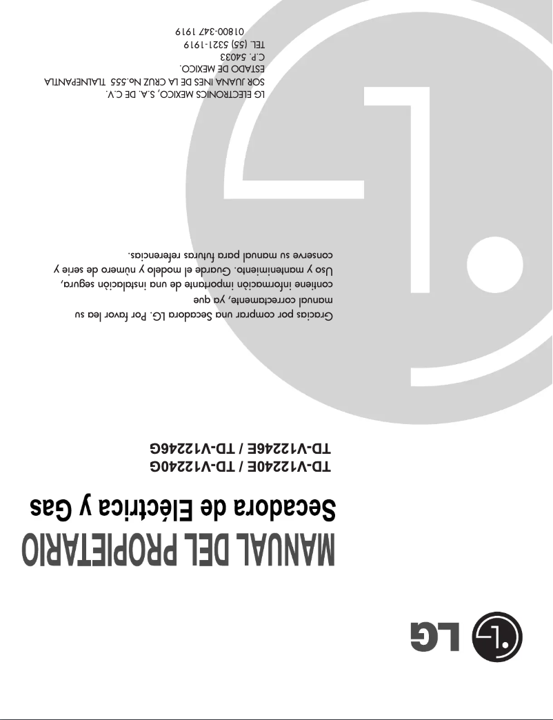 Imagen de la primera página del manual del dispositivo TD-V10246G