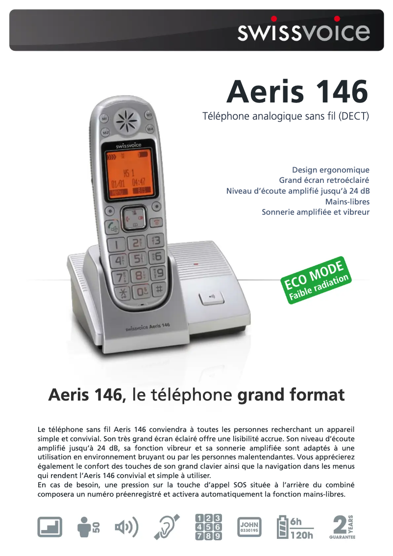 Imagen de la primera página del manual del dispositivo Aeris 146