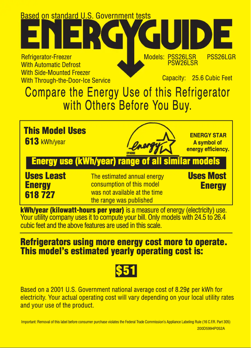 Imagen de la primera página del manual del dispositivo Profile PSS26LSRSS