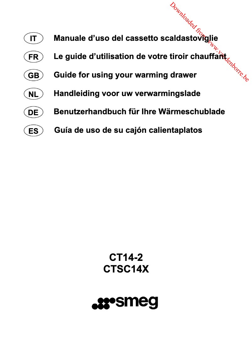 Página 1 del manual Manual de usuario Smeg CT14-2