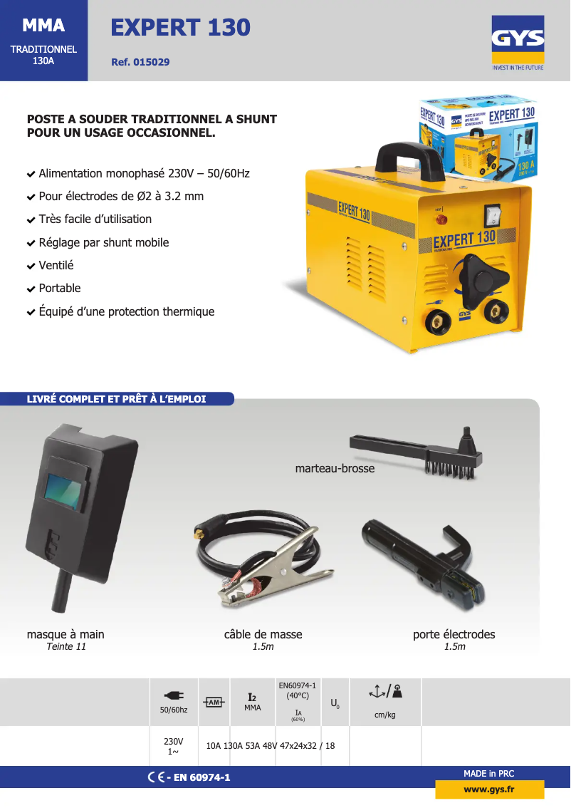 Página nº 1 - Ficha técnica GYS Expert 130