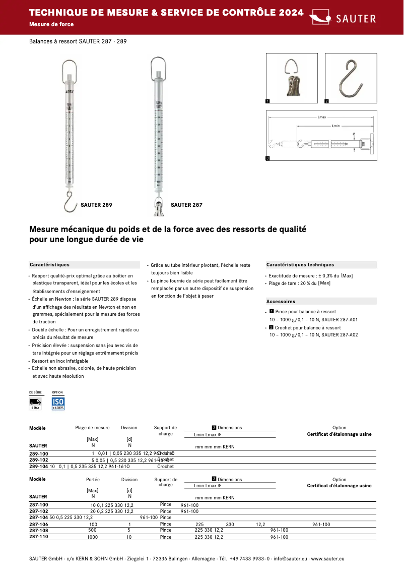 Página 1 del manual Folleto Kern 287-110