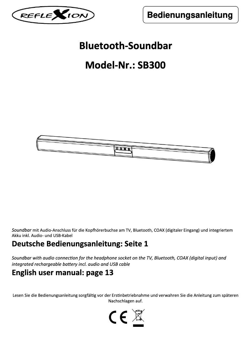 Página nº 1 - Manual de usuario Reflexion SB300