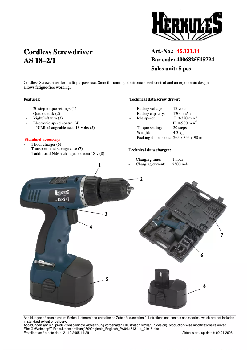 Página 1 del manual Manual de usuario Herkules AS 18-2/1