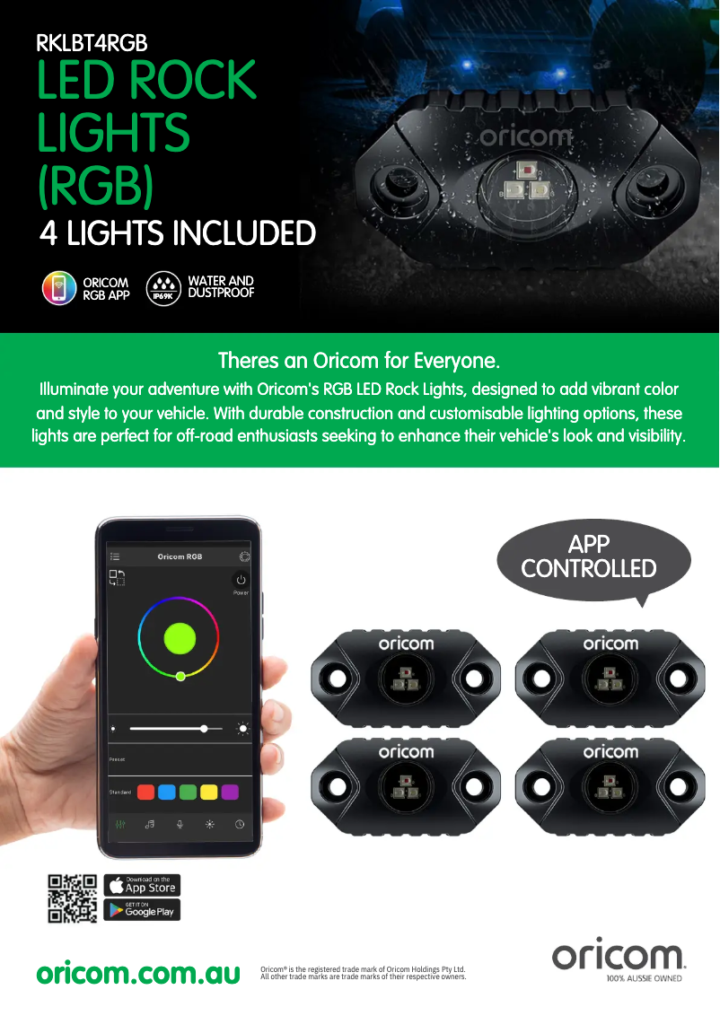 Página 1 del manual Ficha técnica Oricom RGB