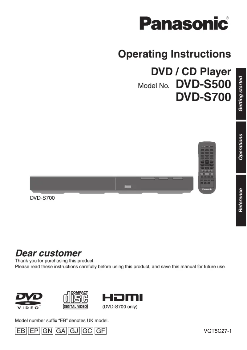 Imagen de la primera página del manual del dispositivo DVD-S500GN