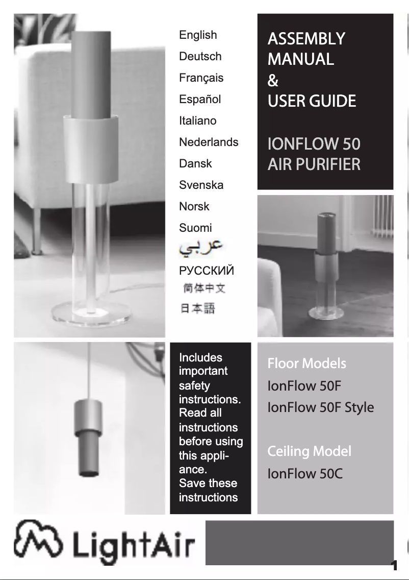 Página 1 del manual Manual de usuario Habitat IonFlow 50F Style