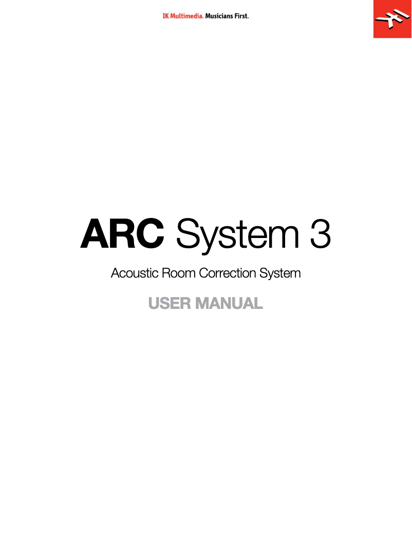 Página 1 del manual Manual de usuario IK Multimedia ARC System 3
