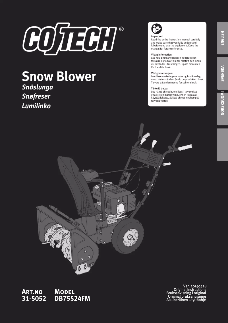 Imagen de la primera página del manual del dispositivo DB75524FM