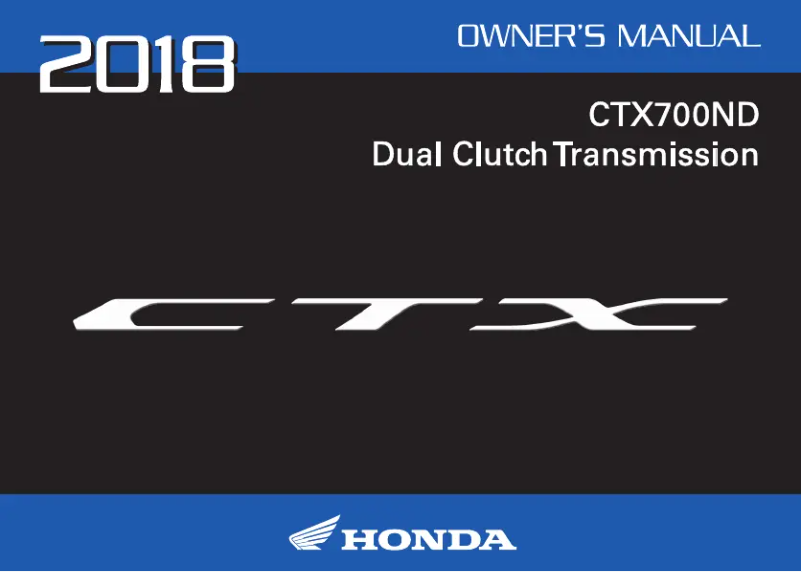 Página 1 del manual Manual de usuario Honda CTX700 DCT (2018)