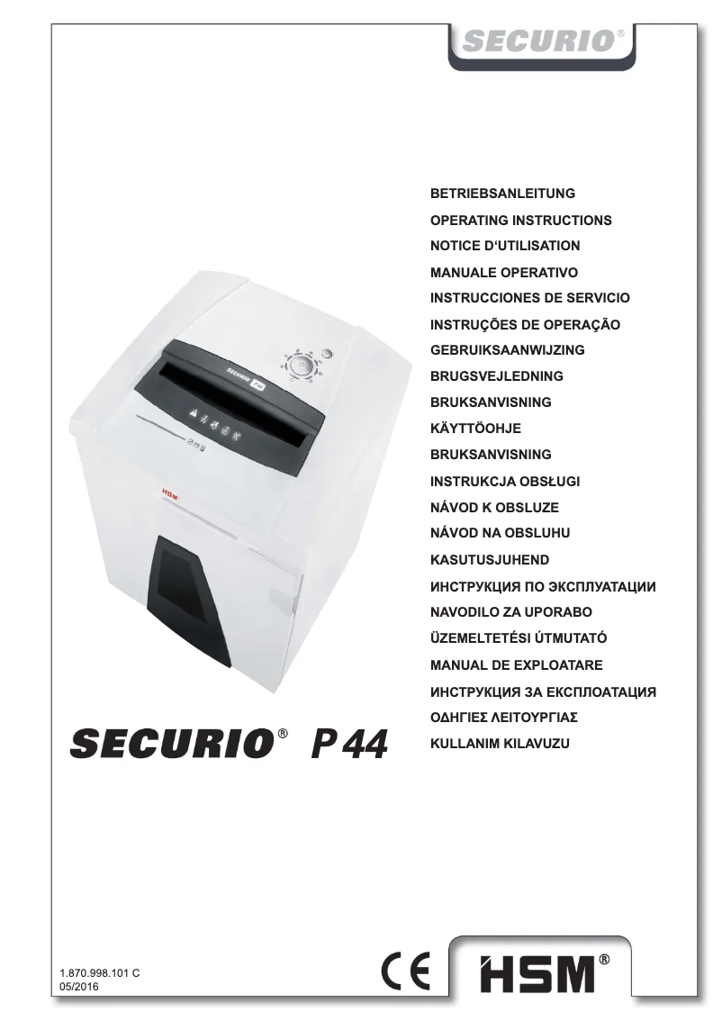 Imagen de la primera página del manual del dispositivo Securio P44i