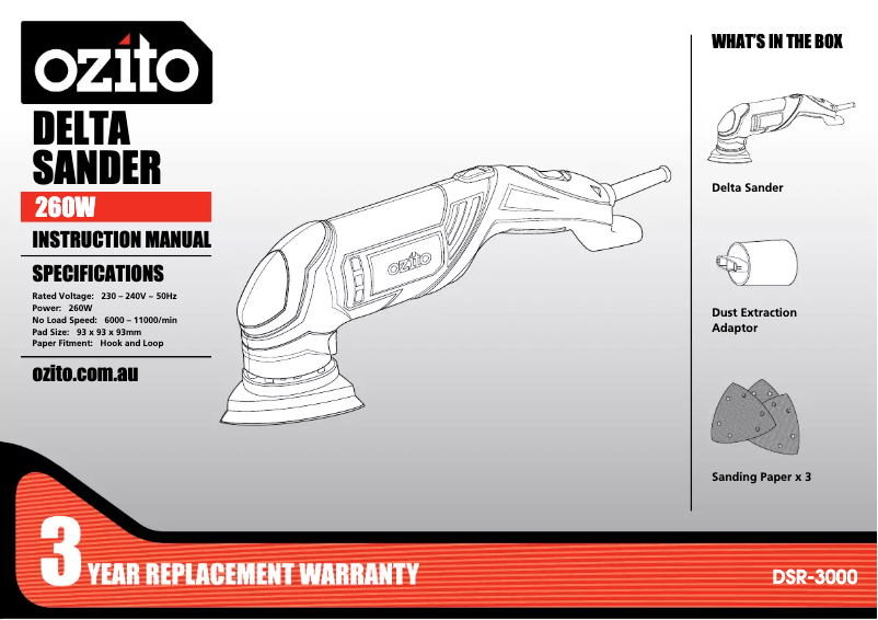 Página nº 1 - Manual de usuario Ozito DSR-3000