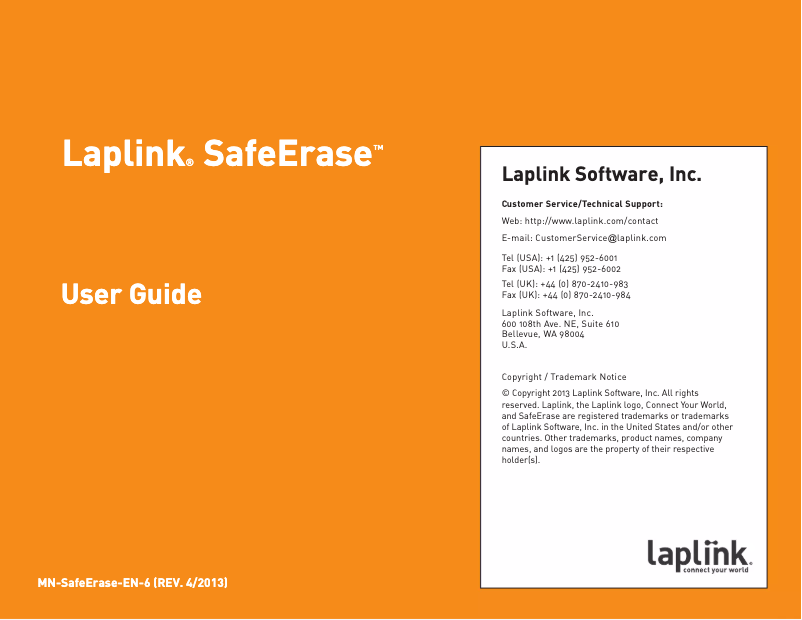 Imagen de la primera página del manual del dispositivo SafeErase