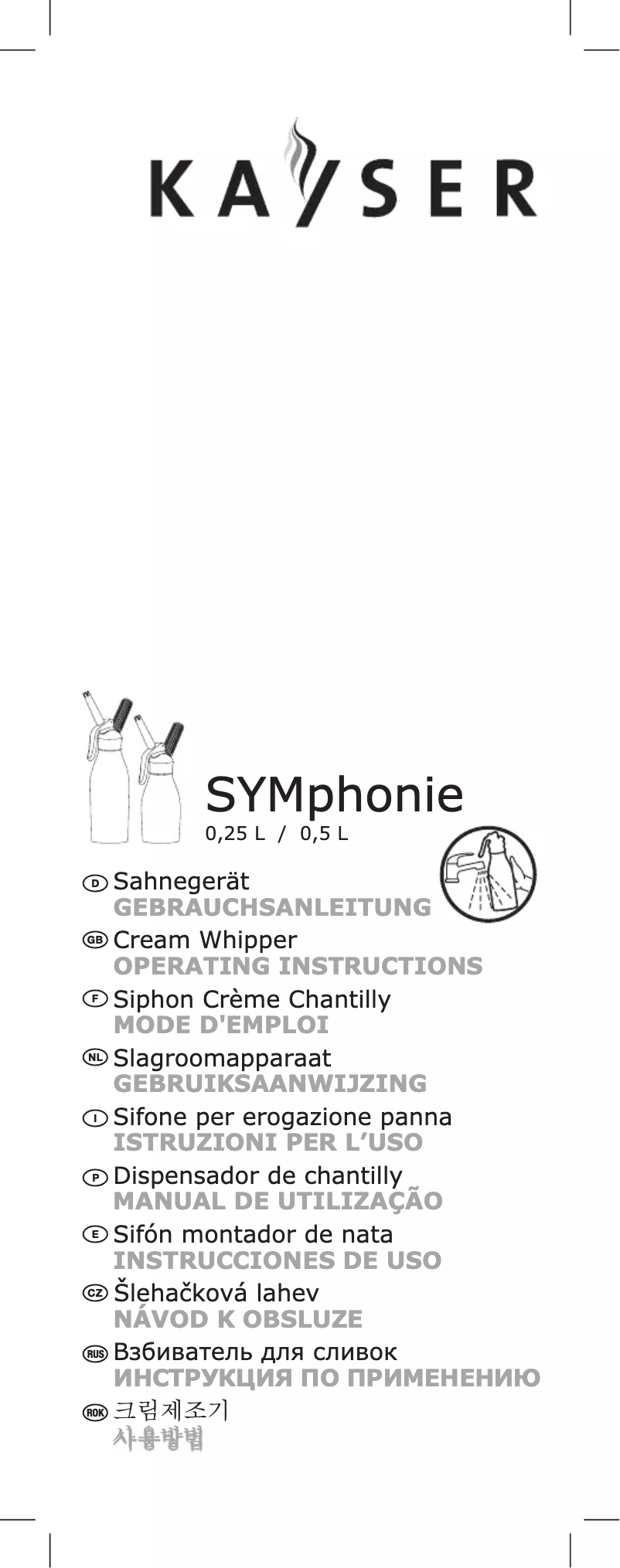 Imagen de la primera página del manual del dispositivo SYMphonie