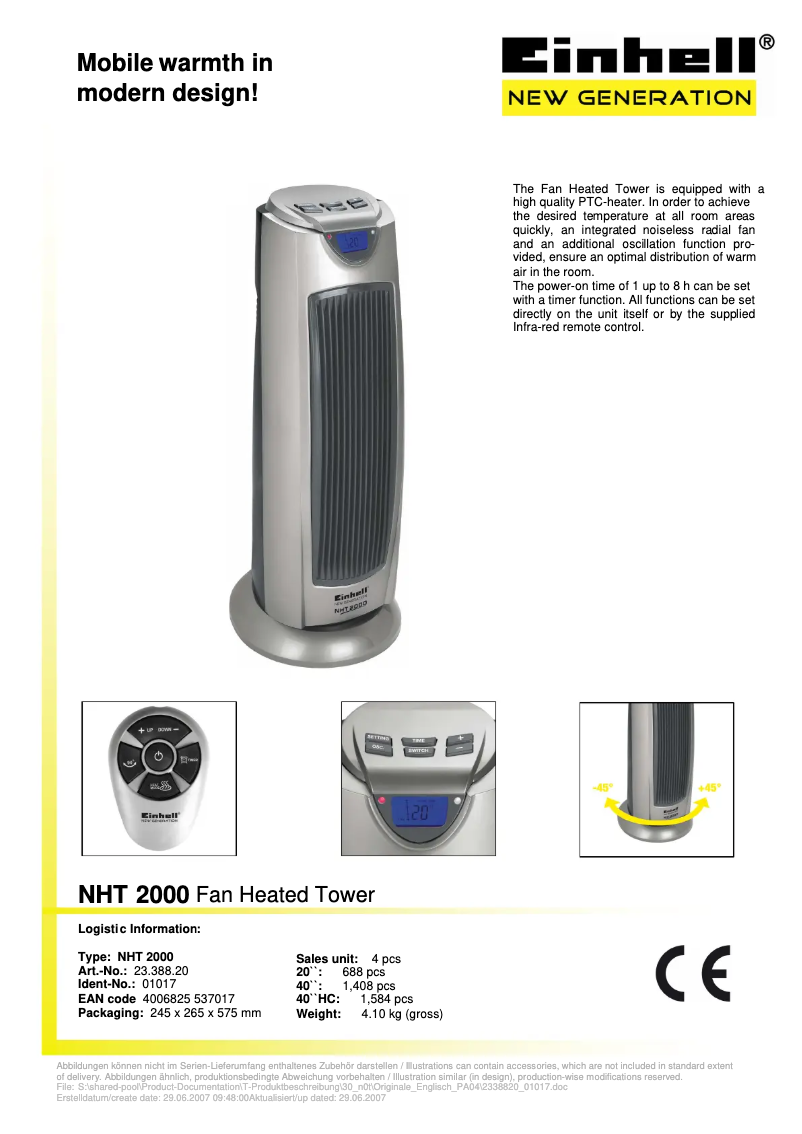 Página 1 del manual Manual de usuario Einhell NHT 2000