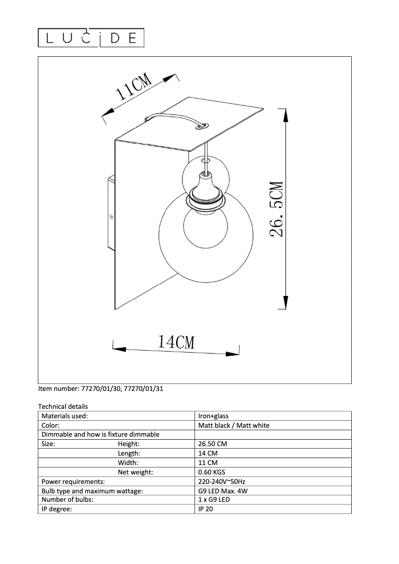 Página 1 del manual Manual de usuario Lucide Mads 77270/01/31