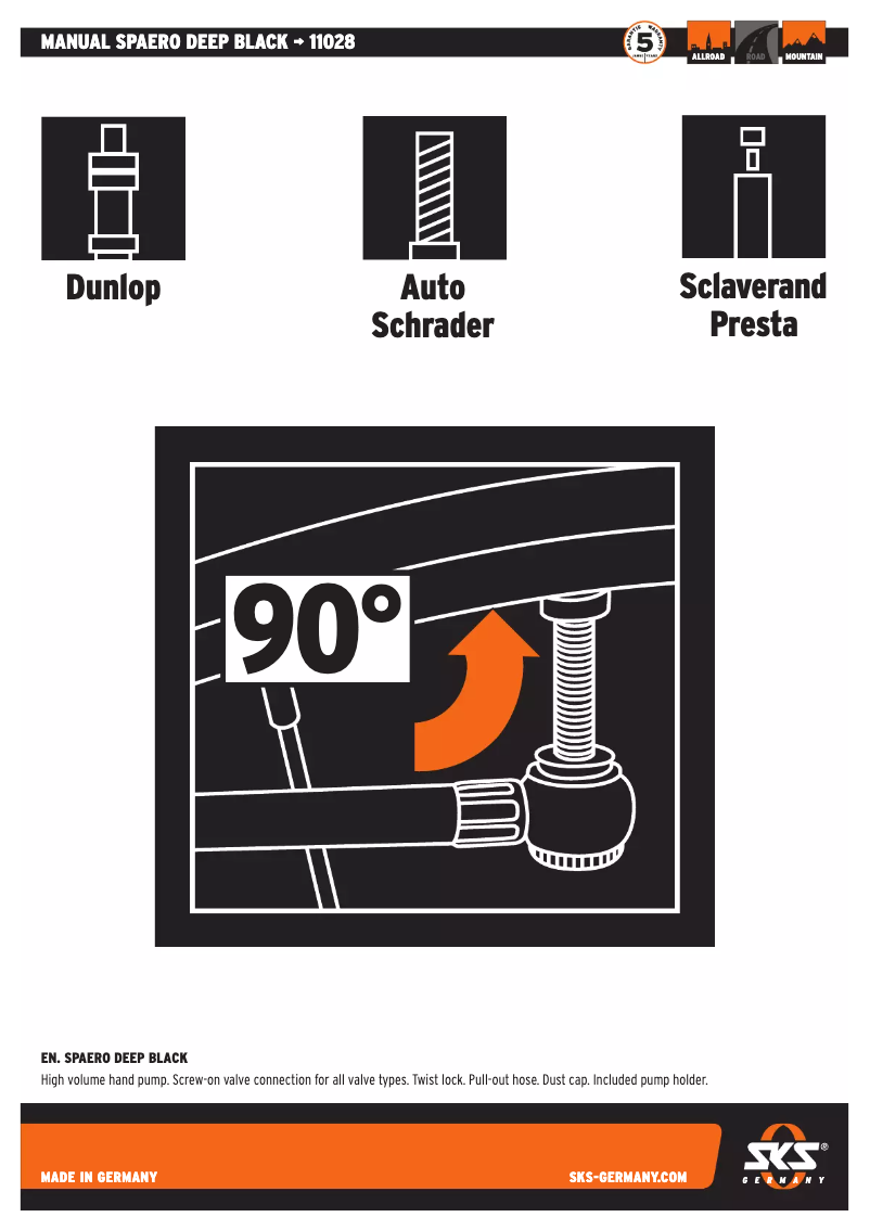 Página nº 1 - Manual de usuario SKS Spaero Deep black