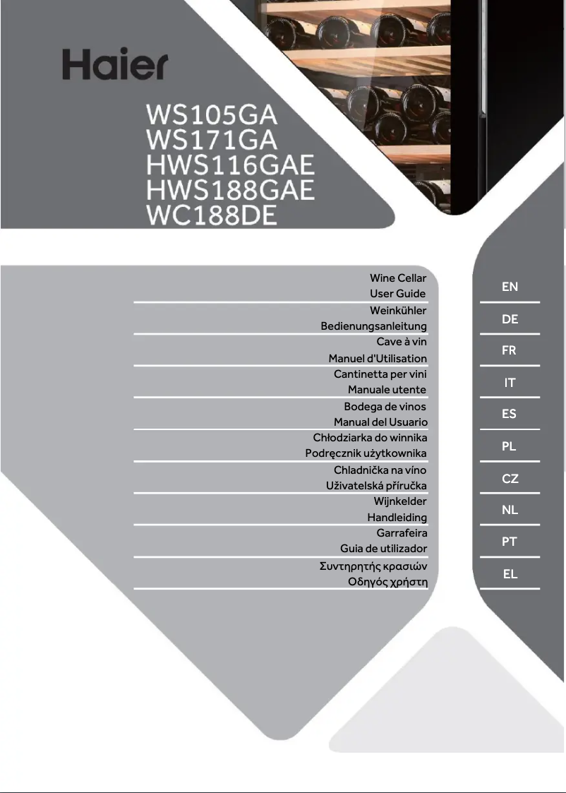 Página 1 del manual Ficha técnica Haier HWS116GAE