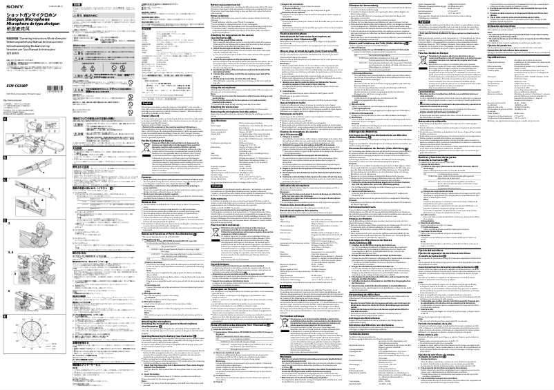 Imagen de la primera página del manual del dispositivo ECM-CG50BP