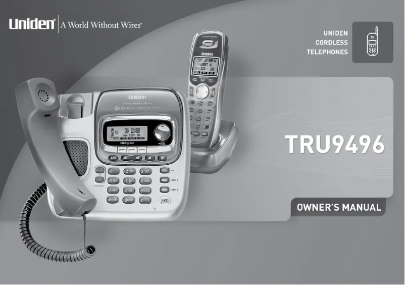 Página 1 del manual Manual de usuario Uniden TRU 9496