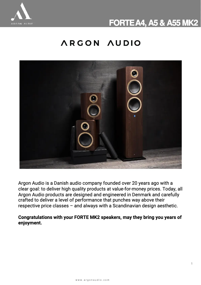 Imagen de la primera página del manual del dispositivo Forte A55 MK2