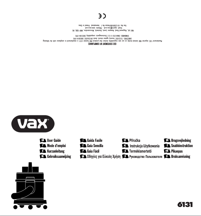 Página 1 del manual Manual de usuario Vax 6130