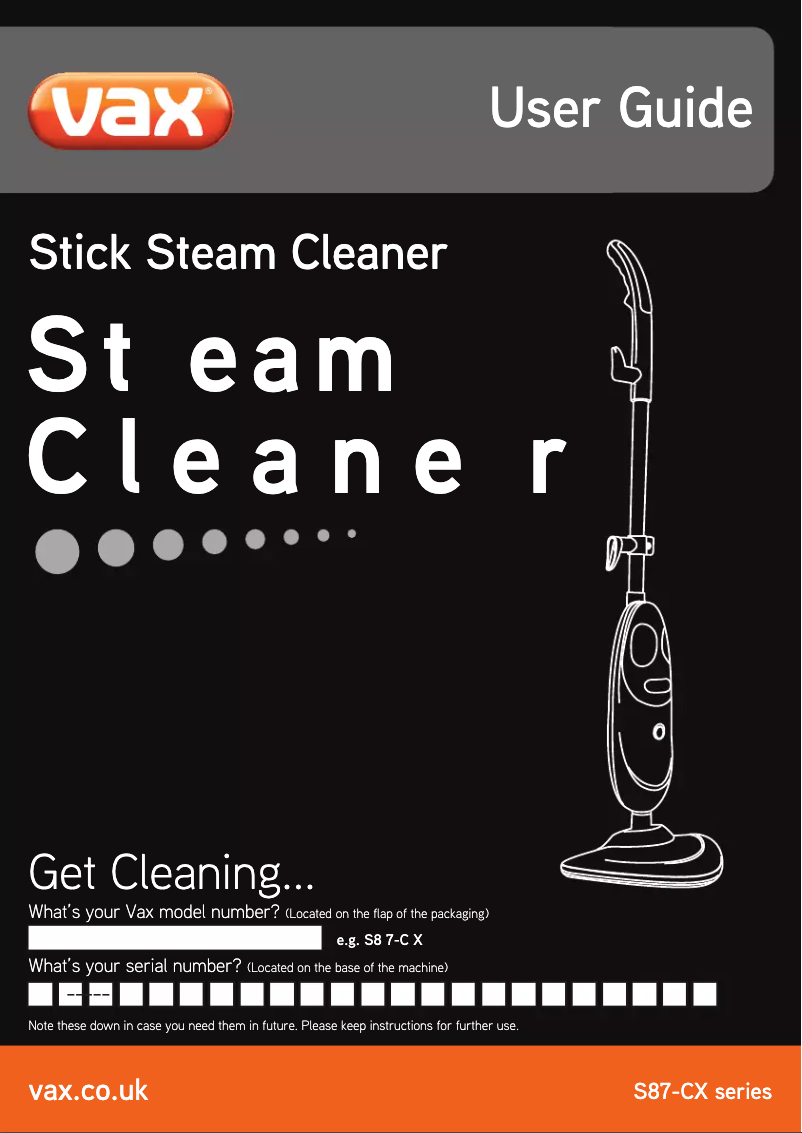 Página nº 1 - Manual de usuario Vax S87-CX