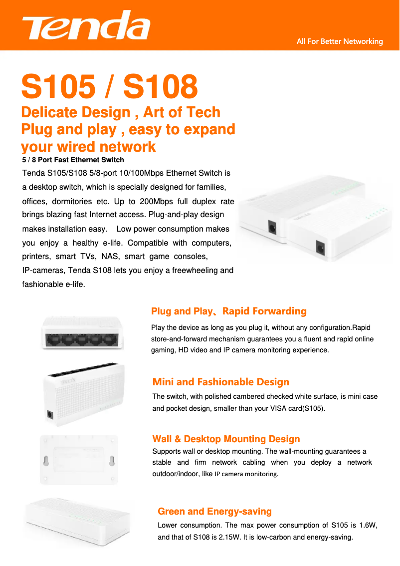 Página 1 del manual Manual de usuario Tenda S108V8