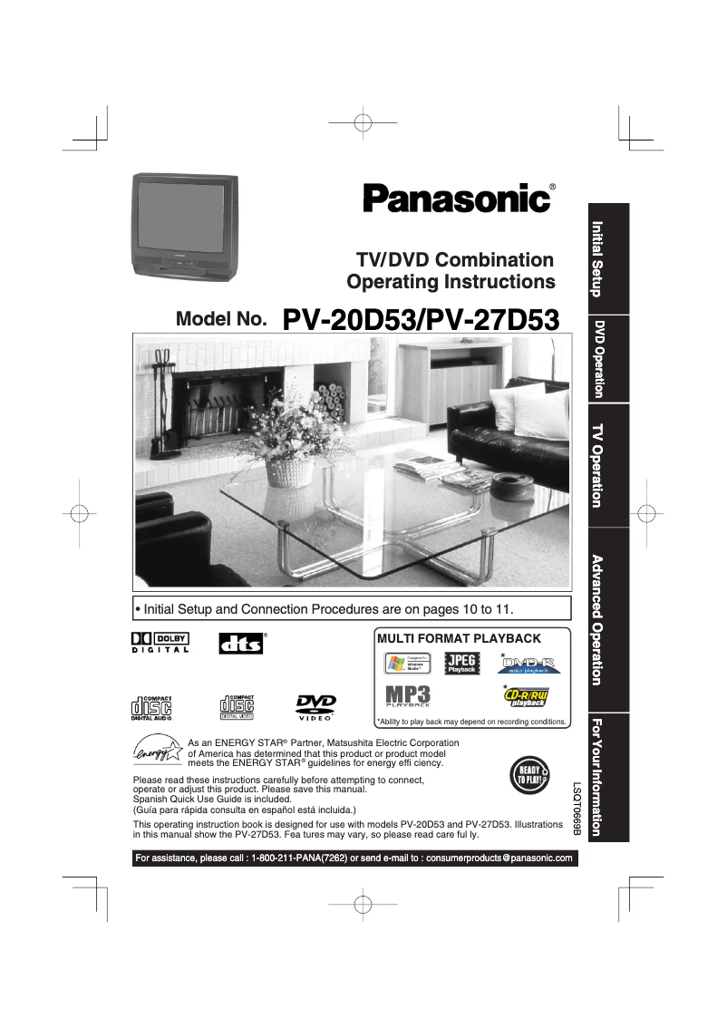 Imagen de la primera página del manual del dispositivo PV-27D53