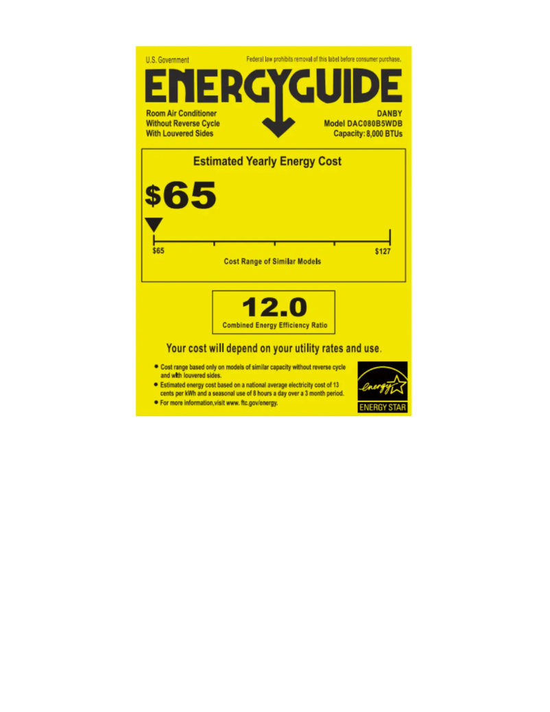 Página nº 1 - Etiqueta energética Danby DAC080B5WDB