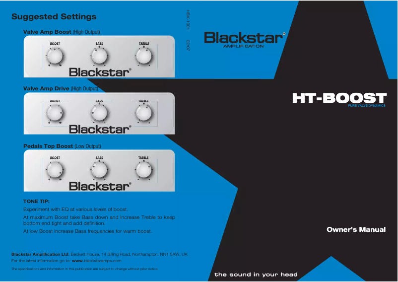 Página 1 del manual Manual de usuario Blackstar HT-Boost