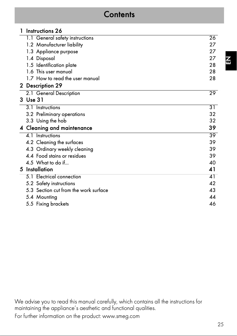 Página 1 del manual Manual de usuario Smeg SI5643B
