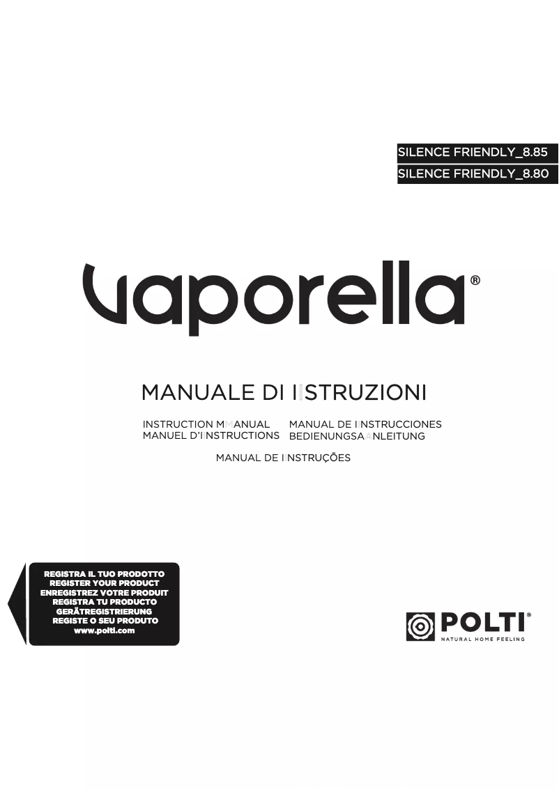 Página nº 1 - Manual de usuario Polti Vaporella Silence Friendly 8.85