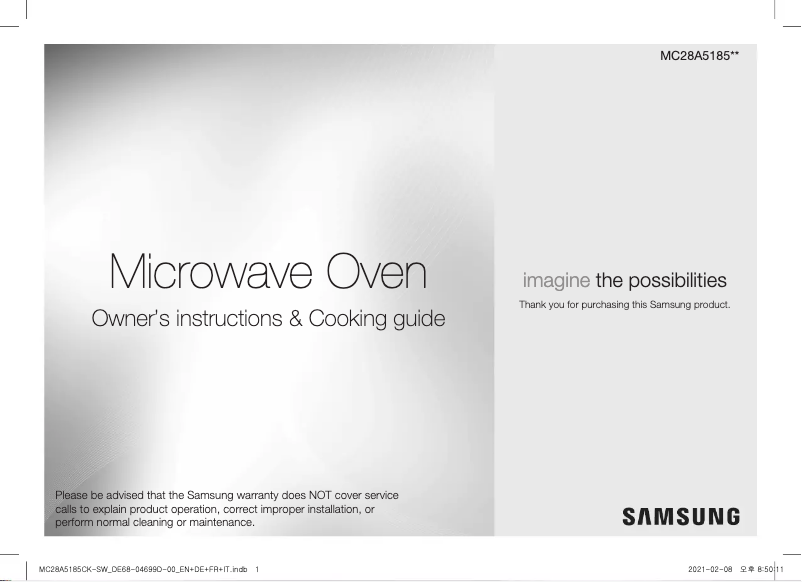 Página 1 del manual Manual de usuario Samsung MC28A5185CK