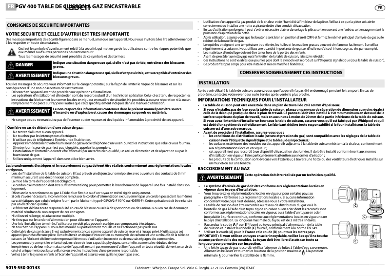 Imagen de la primera página del manual del dispositivo PGV400TR