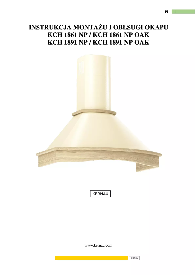 Página 1 del manual Manual de usuario Kernau KCH 1861 NP W OAK