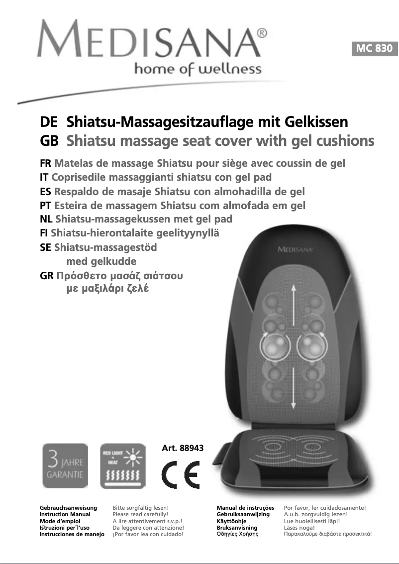 Página nº 1 - Manual de usuario Medisana Shiatsu MC 830