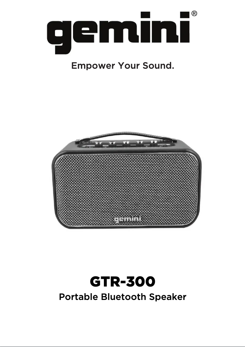 Página 1 del manual Manual de usuario Gemini GTR-300