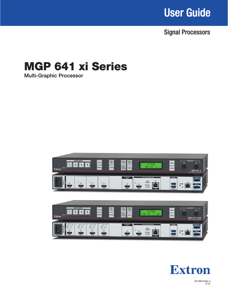 Página 1 del manual Manual de usuario Extron MGP 641 xi