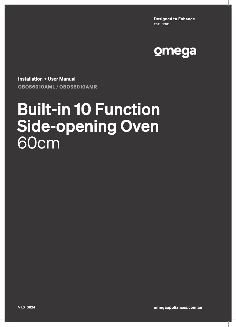 Página 1 del manual Manual de usuario Omega OBOS6010AML