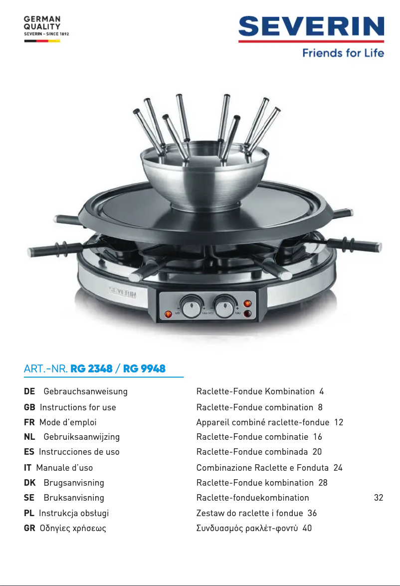 Imagen de la primera página del manual del dispositivo RG 9948