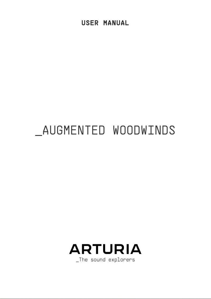 Página 1 del manual Manual de usuario Arturia Augmented WOODWINDS