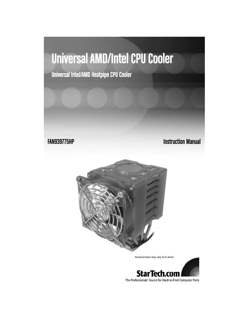 Imagen de la primera página del manual del dispositivo FAN939775HP