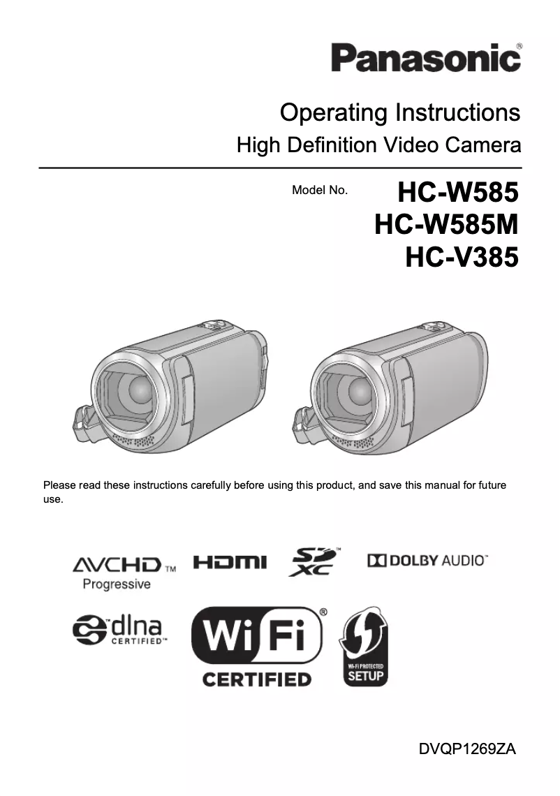Imagen de la primera página del manual del dispositivo HC-V385