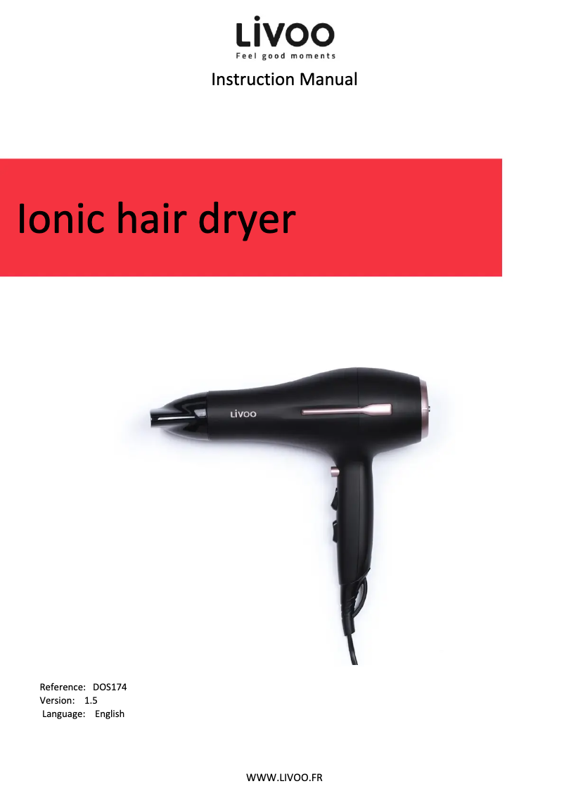 Imagen de la primera página del manual del dispositivo DOS174