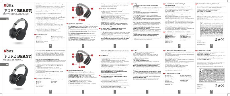 Página 1 del manual Manual de usuario Xblitz Pure Beast