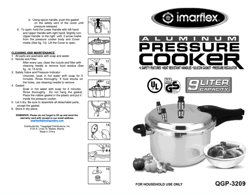 Imagen de la primera página del manual del dispositivo QGP-3209